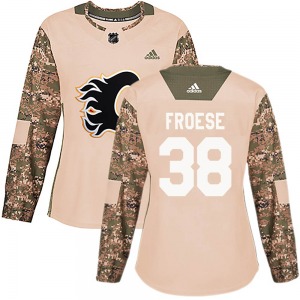 Women's Byron Froese Calgary Flames Adidas Authentic Camo ized Veterans Day Practice Jersey