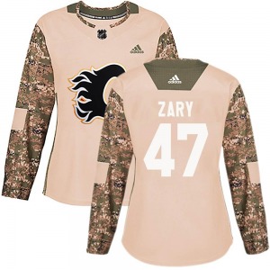Women's Connor Zary Calgary Flames Adidas Authentic Camo Veterans Day Practice Jersey