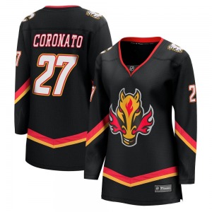 Women's Matt Coronato Calgary Flames Fanatics Branded Premier Black Breakaway 2022/23 Alternate Jersey