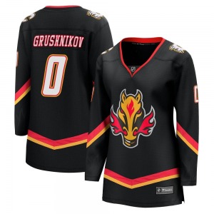 Women's Artem Grushnikov Calgary Flames Fanatics Branded Premier Black Breakaway 2022/23 Alternate Jersey
