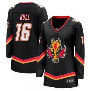 Women's Brett Hull Calgary Flames Fanatics Branded Premier Black Breakaway 2022/23 Alternate Jersey