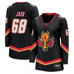 Women's Jaromir Jagr Calgary Flames Fanatics Branded Premier Black Breakaway 2022/23 Alternate Jersey