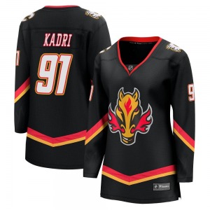 Women's Nazem Kadri Calgary Flames Fanatics Branded Premier Black Breakaway 2022/23 Alternate Jersey