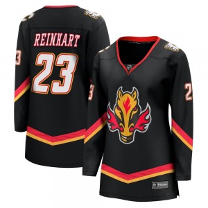 Women's Paul Reinhart Calgary Flames Fanatics Branded Premier Black Breakaway 2022/23 Alternate Jersey