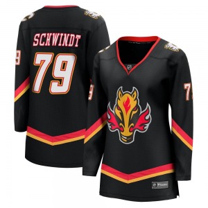 Women's Cole Schwindt Calgary Flames Fanatics Branded Premier Black Breakaway 2022/23 Alternate Jersey