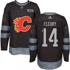 Theoren Fleury Calgary Flames Authentic Black 1917-2017 100th Anniversary Jersey
