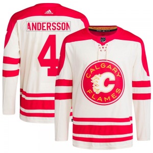 Rasmus Andersson Calgary Flames Adidas Authentic Cream 2023 Heritage Classic Primegreen Jersey