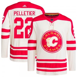 Jakob Pelletier Calgary Flames Adidas Authentic Cream 2023 Heritage Classic Primegreen Jersey