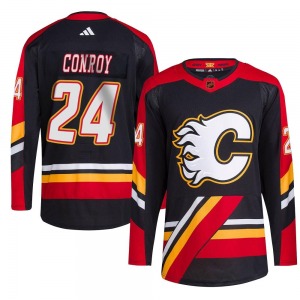 Youth Craig Conroy Calgary Flames Adidas Authentic Black Reverse Retro 2.0 Jersey