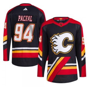 Youth Brayden Pachal Calgary Flames Adidas Authentic Black Reverse Retro 2.0 Jersey