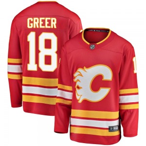 Youth A.J. Greer Calgary Flames Fanatics Branded Breakaway Red Alternate Jersey