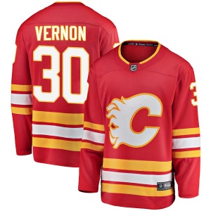 Youth Mike Vernon Calgary Flames Fanatics Branded Breakaway Red Alternate Jersey