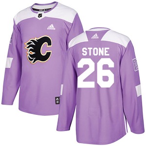 Youth Michael Stone Calgary Flames Adidas Authentic Purple Fights Cancer Practice Jersey