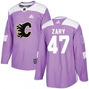 Youth Connor Zary Calgary Flames Adidas Authentic Purple Fights Cancer Practice Jersey