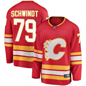 Cole Schwindt Calgary Flames Fanatics Branded Breakaway Red Alternate Jersey