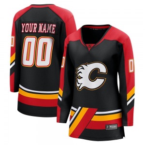Women's Custom Calgary Flames Fanatics Branded Breakaway Black Custom Special Edition 2.0 Jersey
