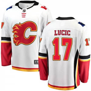 Milan Lucic Calgary Flames Fanatics Branded Breakaway White Away Jersey