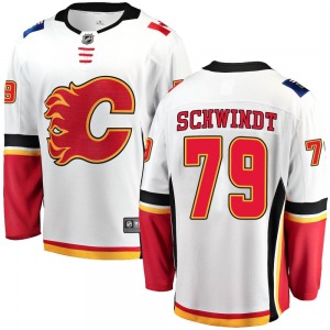 Cole Schwindt Calgary Flames Fanatics Branded Breakaway White Away Jersey