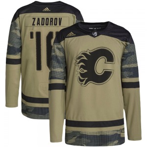 Nikita Zadorov Calgary Flames Adidas Authentic Camo Military Appreciation Practice Jersey