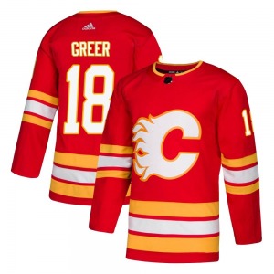 Youth A.J. Greer Calgary Flames Adidas Authentic Red Alternate Jersey
