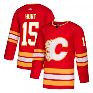 Youth Dryden Hunt Calgary Flames Adidas Authentic Red Alternate Jersey