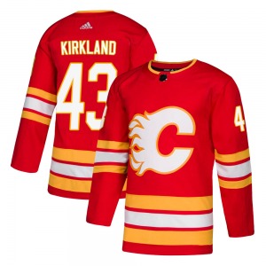Youth Justin Kirkland Calgary Flames Adidas Authentic Red Alternate Jersey