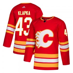 Youth Adam Klapka Calgary Flames Adidas Authentic Red Alternate Jersey