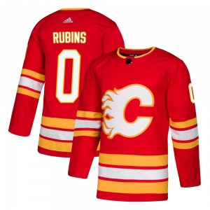 Youth Kristians Rubins Calgary Flames Adidas Authentic Red Alternate Jersey