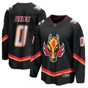 Youth Kristians Rubins Calgary Flames Fanatics Branded Premier Black Breakaway 2022/23 Alternate Jersey