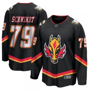 Youth Cole Schwindt Calgary Flames Fanatics Branded Premier Black Breakaway 2022/23 Alternate Jersey