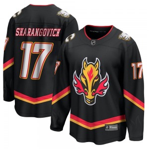 Youth Yegor Sharangovich Calgary Flames Fanatics Branded Premier Black Breakaway 2022/23 Alternate Jersey