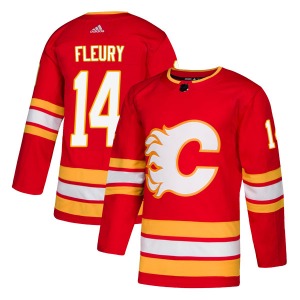 Theoren Fleury Calgary Flames Adidas Authentic Red Alternate Jersey