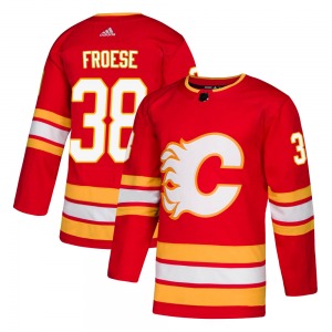 Byron Froese Calgary Flames Adidas Authentic Red ized Alternate Jersey