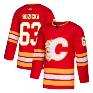 Adam Ruzicka Calgary Flames Adidas Authentic Red Alternate Jersey