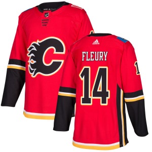 Theoren Fleury Calgary Flames Adidas Authentic Red Jersey